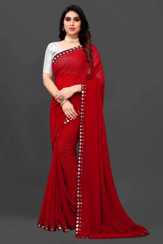 Side Mirror Styles Georgette Party Wear Sarees Catalog